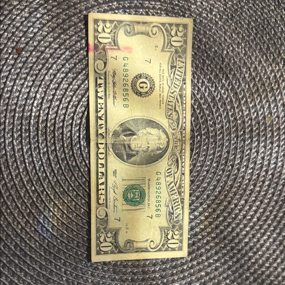 Vintage Style Twenty Dollar Bill